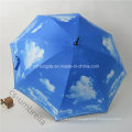 22"X8k Blue Sky White Cloud Simple Straight Sun Umbrella (YSS0146-4)